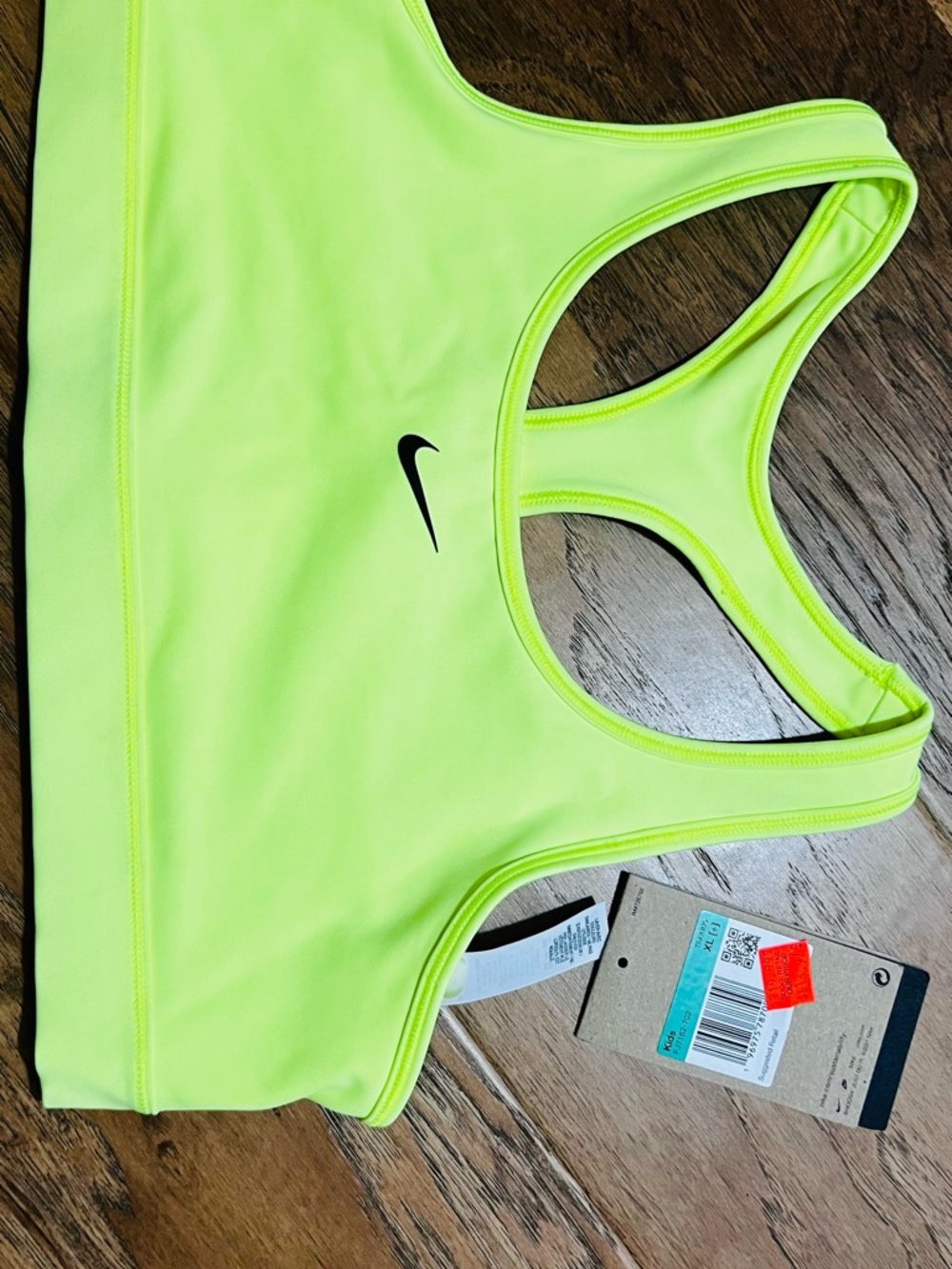 Nike Neon Yellow Racerback Sports Bra size XL